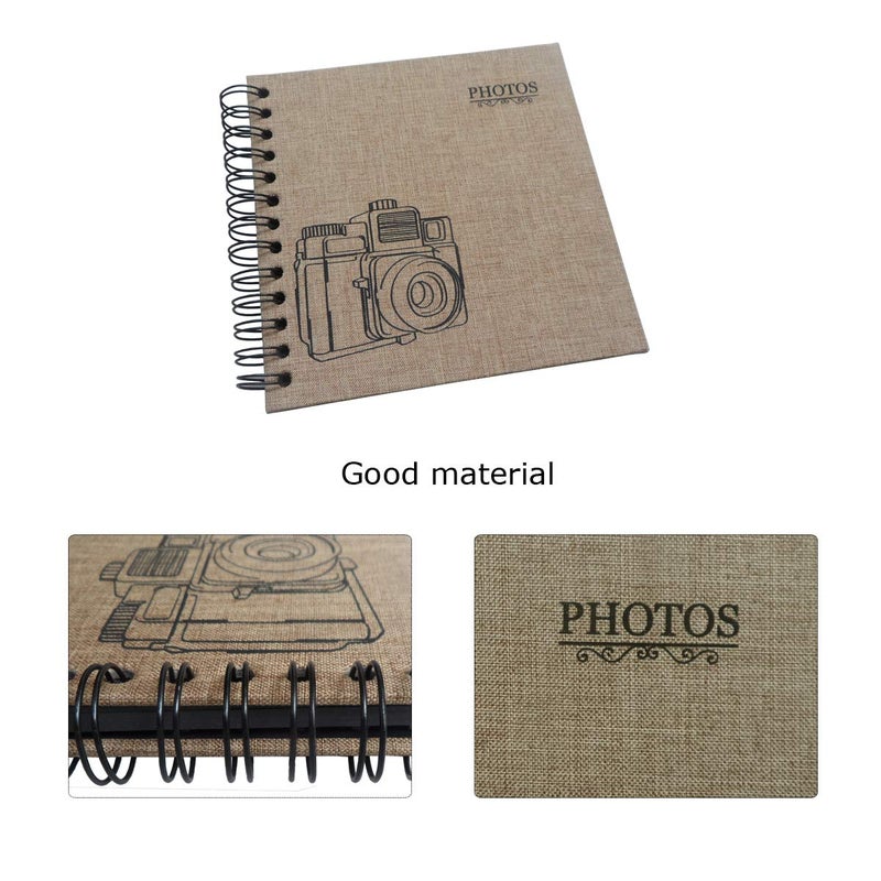 Enyuwlcm Linen Hardcover Small Scrapbook with Black Pages 4 x 6 Handmade Photo Album DIY Album Book Suitable for School Kids Boy 40 Pages Coffee - Image 4